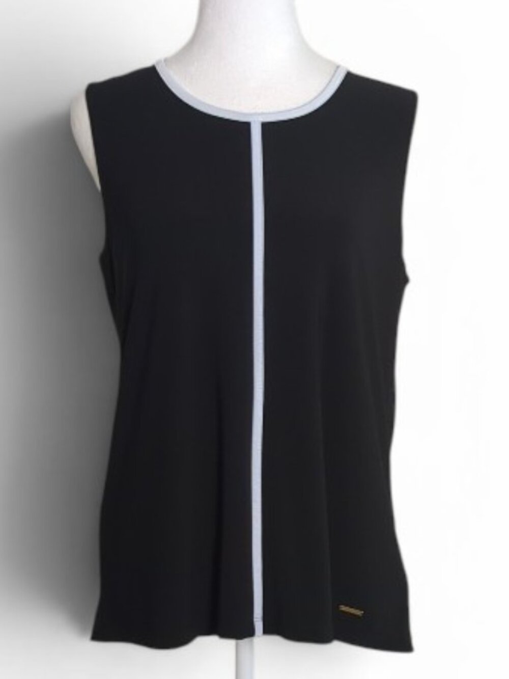 ANNE KLEIN Women's Elegant Stretch Tank Top  Size M Black White
